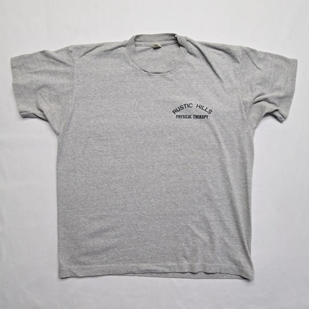 Vintage Rustic Hills Physical Therapy Shirt Gray Graphic Mens XL Tee 90s